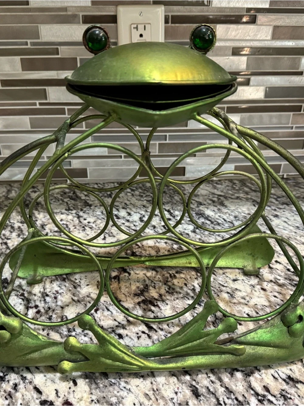 Pier 1 Imports - Green Frog Wine Bottle Rack